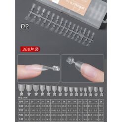 Móng nối móng típ vuông ngắn, tròn ngắn MOSR nhám sẵn dẻo ôm fom 300 móng size từ 0 đến 11 (dạng hộp)